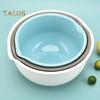 3Pcs Salad Bowl Smooth Surface Organization Non-slip Durable Multipurpose Mixing Bowl Salad Fruit Plate Kitchen Supply