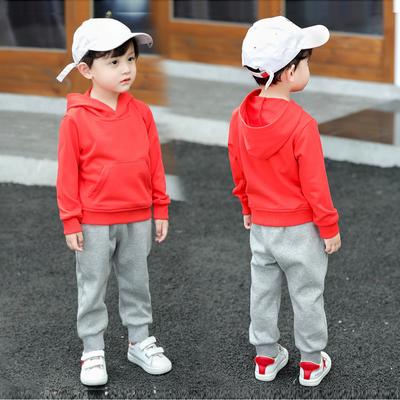 Spring and Autumn New Children's Wear Solid Color Hooded Sweatshirt