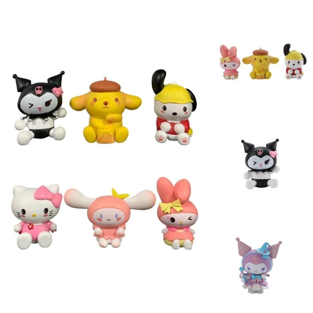 Cute Sanrio My Melody Figure Doll Toy Set For Home Decor And Cake Topping