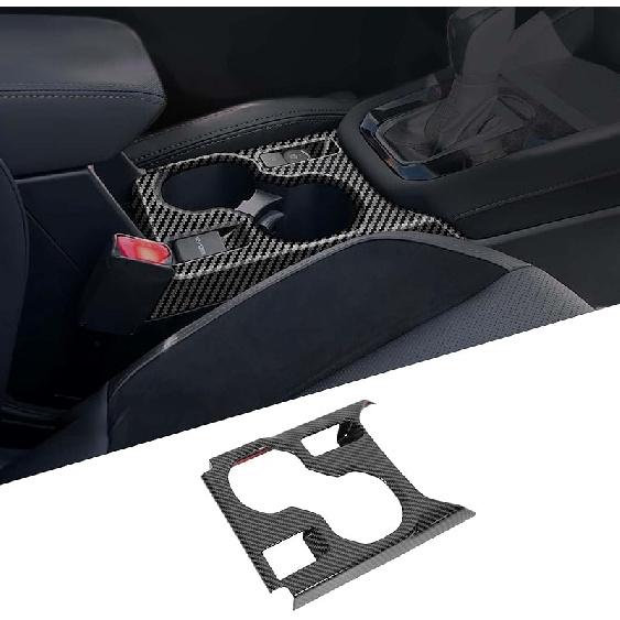 Center Console Cup Holder Panel Trim Cover Compatible with Subaru Forester 2025, ABS Front Row Seat Water Cup Holder Panel Decoration Frame Carbon Fiber Pattern