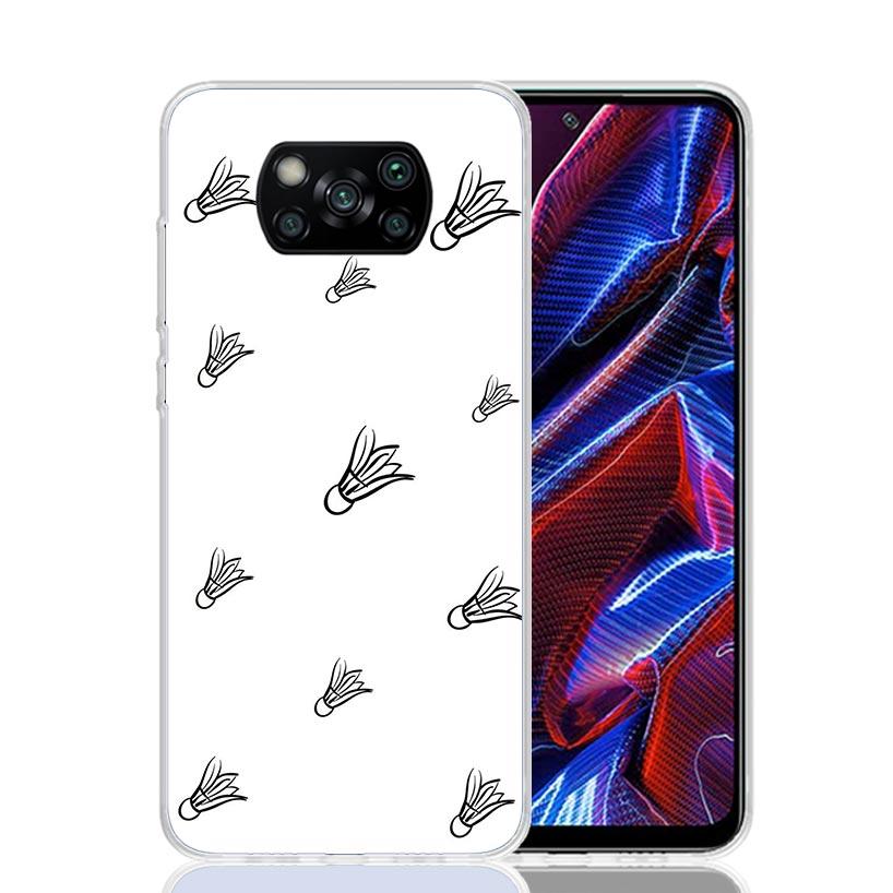 Badminton Sport Phone Case For Xiaomi Poco X7 X6 X5 Pro F7 Ultra Redmi 15C 15 13 13C 12 12C 10 10A 10C 9 9A 9C 9T Cover Poco X7