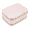 Jewelry Case Double Layer Portable Pink Necklace Hook Design Convenient Handle Travel Jewelry Box