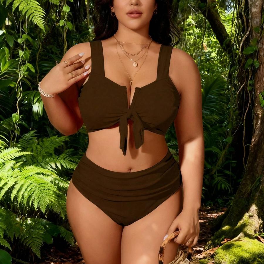 New Plus Size Women's Swimsuit - Split Swimwear, Sexy Bikini, Large Size Beach Vacation Swimwear