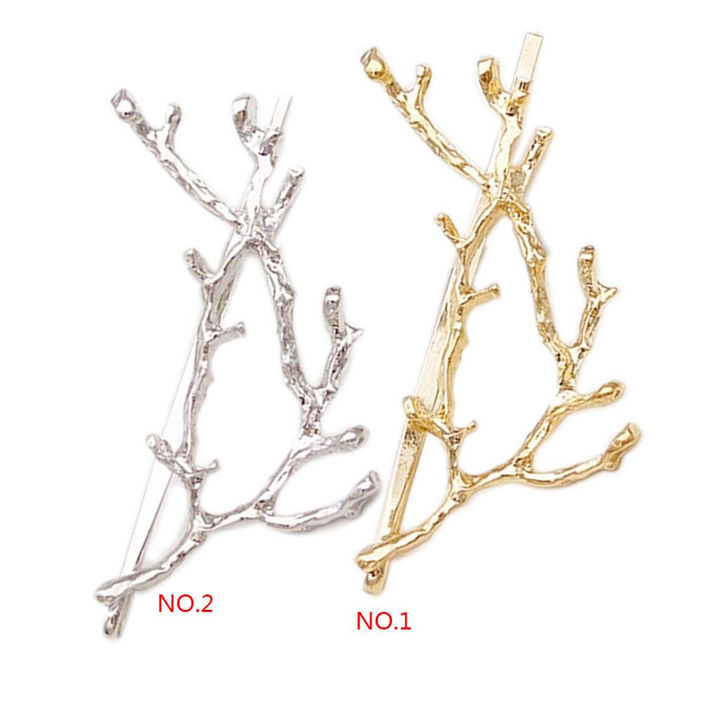 Fashion Girls Headwear Alloy Fashion Elegant Metal Tree Branch Hair Clip Jewelry