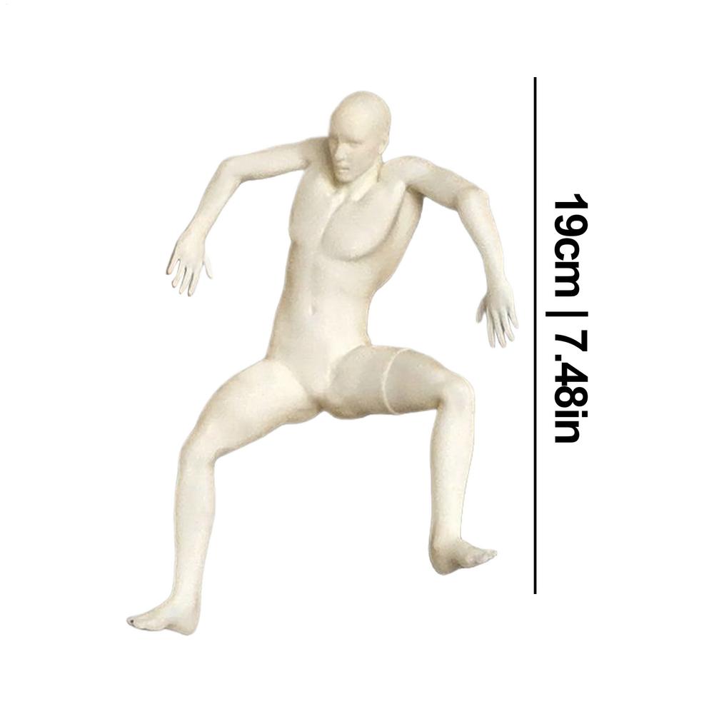 creative Figurine Wall Decor 3D Modern Adhesive Climbing Man Statue Sculpture Home Office Wall Art Ornament Climbing Enthusiasts