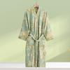 Print Flower Cotton Gauze Kimono Bathrobe Gown Female Robe Negligee Loose Home Dressing Gown Sleepwear Spring Summer Nightwear
