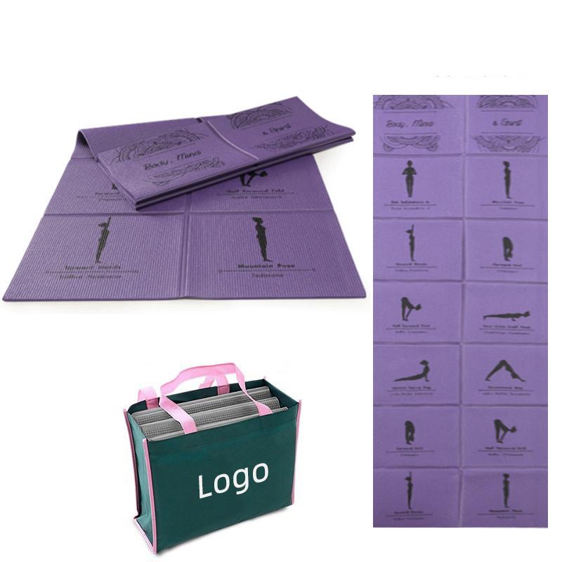 Easy Carry Folding Anti Slip PVC Exercise Travel Fitness Portable Yoga Mat