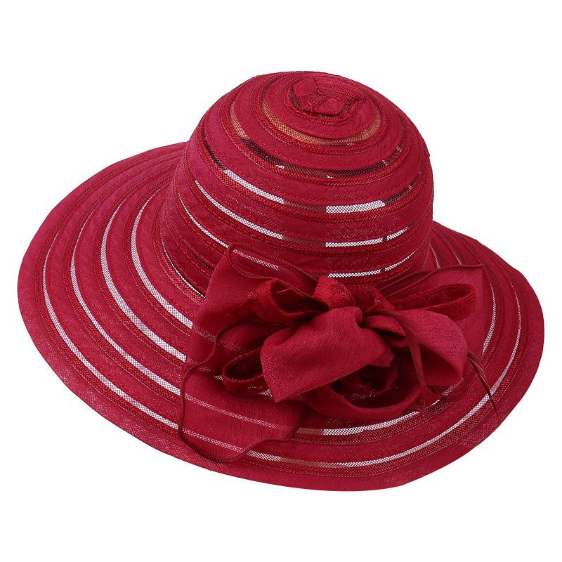 New French flower breathable sunscreen bucket hat women's spring summer outdoor versatile basin hat seaside big brim sun hat