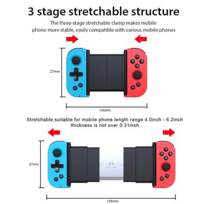 Bluetooth herný ovládač Bezdrôtový gamepad Teleskopický gamepad Joystick pre hru s Androidom pre mobilné telefóny