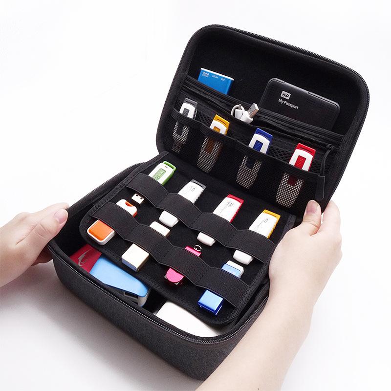 GHKJOK 3.5 inch Large Cable Organizer Bag Carry Case can put 2 Pcs HDD USB Flash Drive Power Bank