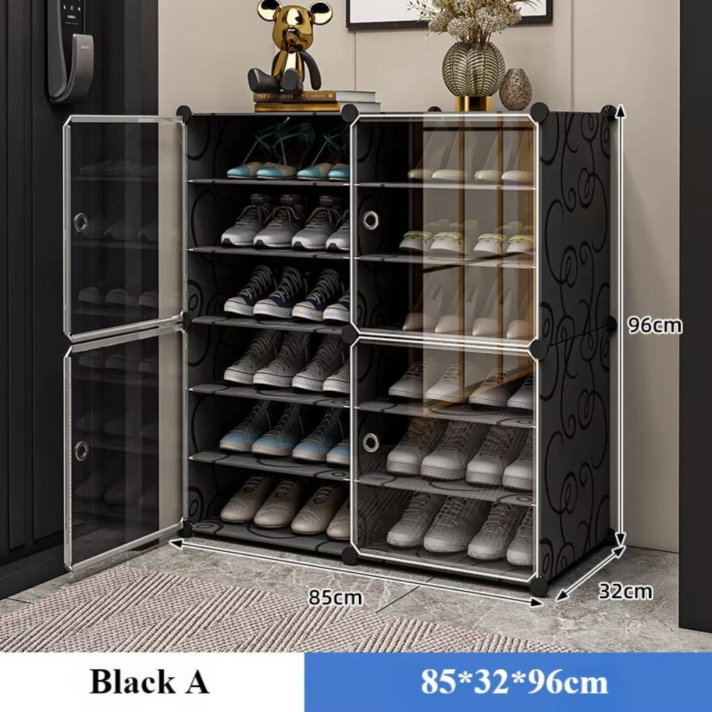 Shoe Rack Dustproof Stackable Shoe Shelf Multilayer Detachable Big Capacity Storage Racks Transparent Entrance Storage Shelves