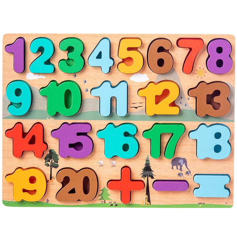 Children'S Fun Early Education Numbers Alphabet Shape Cognition Puzzle Panel Panel Hand Grab Board Baby Kindergarten Pairing