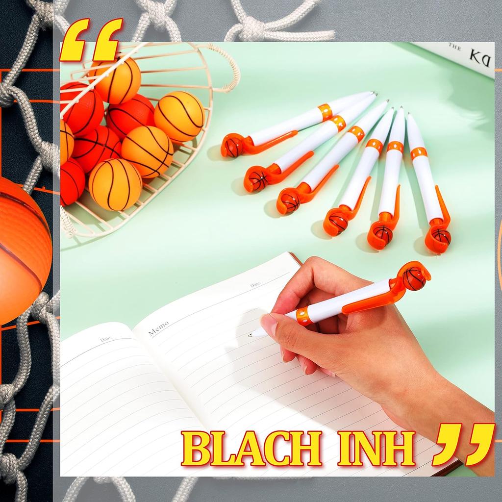 Harloon 18 Pcs Basketball Pens Sports Ballpoint Pens Cool Sport Writing Ballpoint Pen Ball Sports Pen Basketball Party Favors for Stationery Office