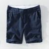 Summer 100% Linens Men's Shorts Holiday Beach Short Baggy Pants Breathable Men Clothing Fresh Color Straight Casual Shorts