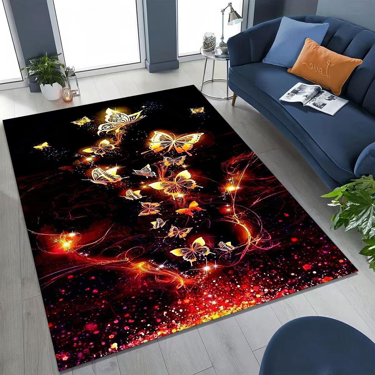 

27 Style Dream Butterfly Flower Cartoon Rug for Bedroom Living Room Sofa Home Doormat Decor,Large Kids Play Non-slip Floor Mat 60x90cm( 23x35in )