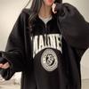 Zipper Hoodies Women Spring Autumn Fashion Casual Oversized Hooded Pullover Loose Jacket Womens