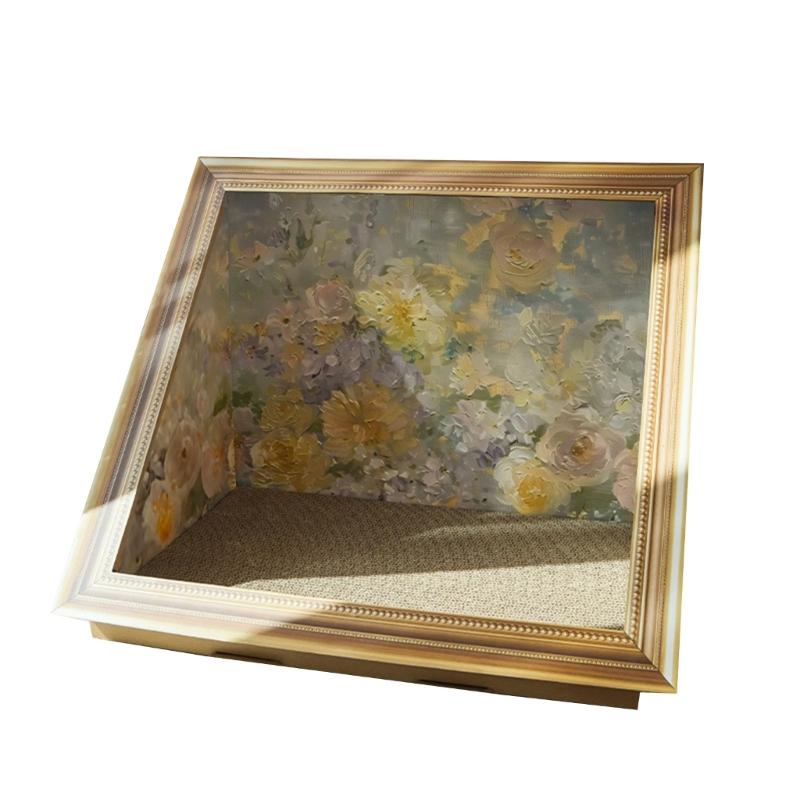 

3D Cats Scratching Board with Oil Painting Designs Cats Scratcher Bed and Artistic Home Decorations for Pet Entertainment 1