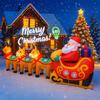 10.17FT Inflatable Toy Santa Claus Sleigh Reindeer Christmas Yard Decoration LED Lit Xmas Supplies Home Ornament Festive Gift