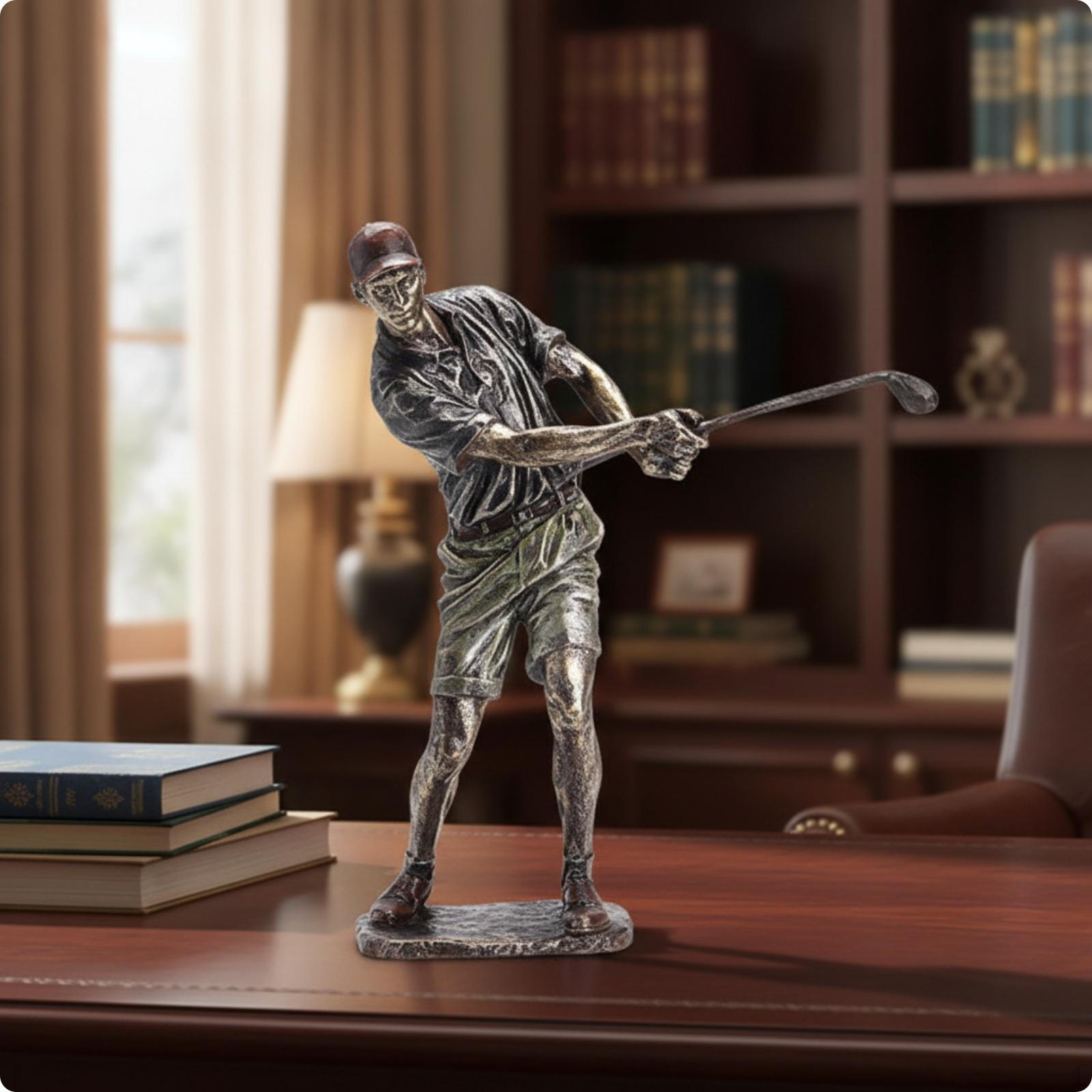 Golfera Skulptūra Sveķu Golfa Statuja Galda