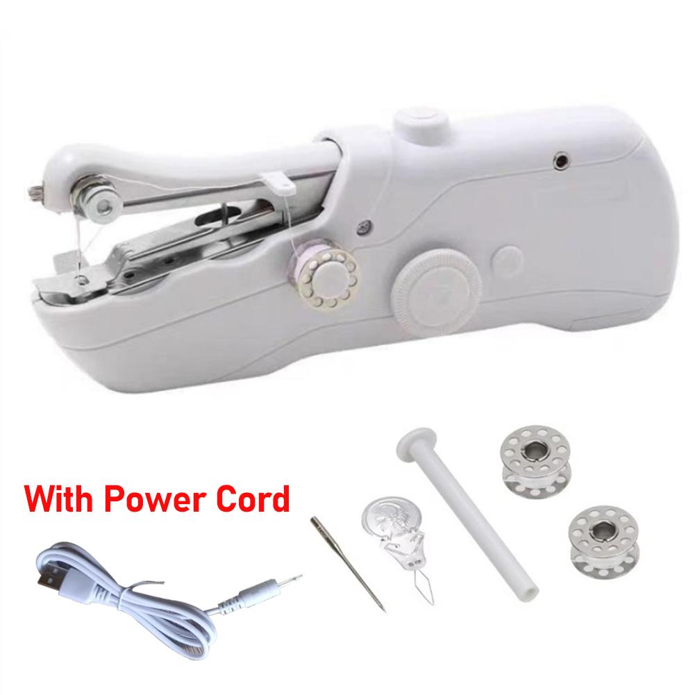 Handheld Sewing Machine Portable Mini Electric Sewing Machine Quick Hand Home Sewing Tool DIY Apparel Supplies Arts Crafts