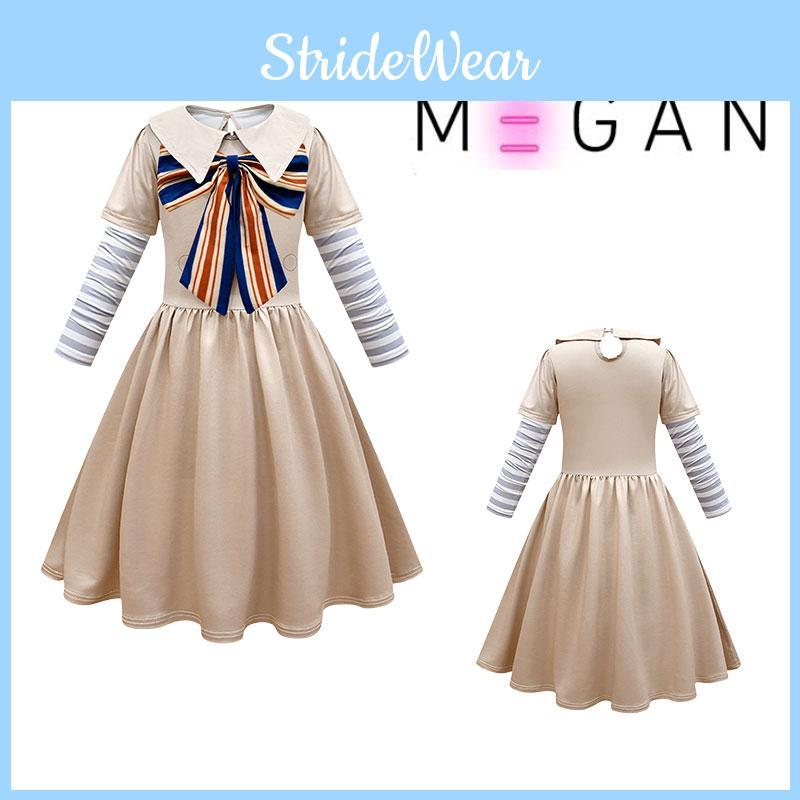 Girls' M3gan Cosplay Dress Polyester Fabric Available In Various Sizes For Ages 4-12