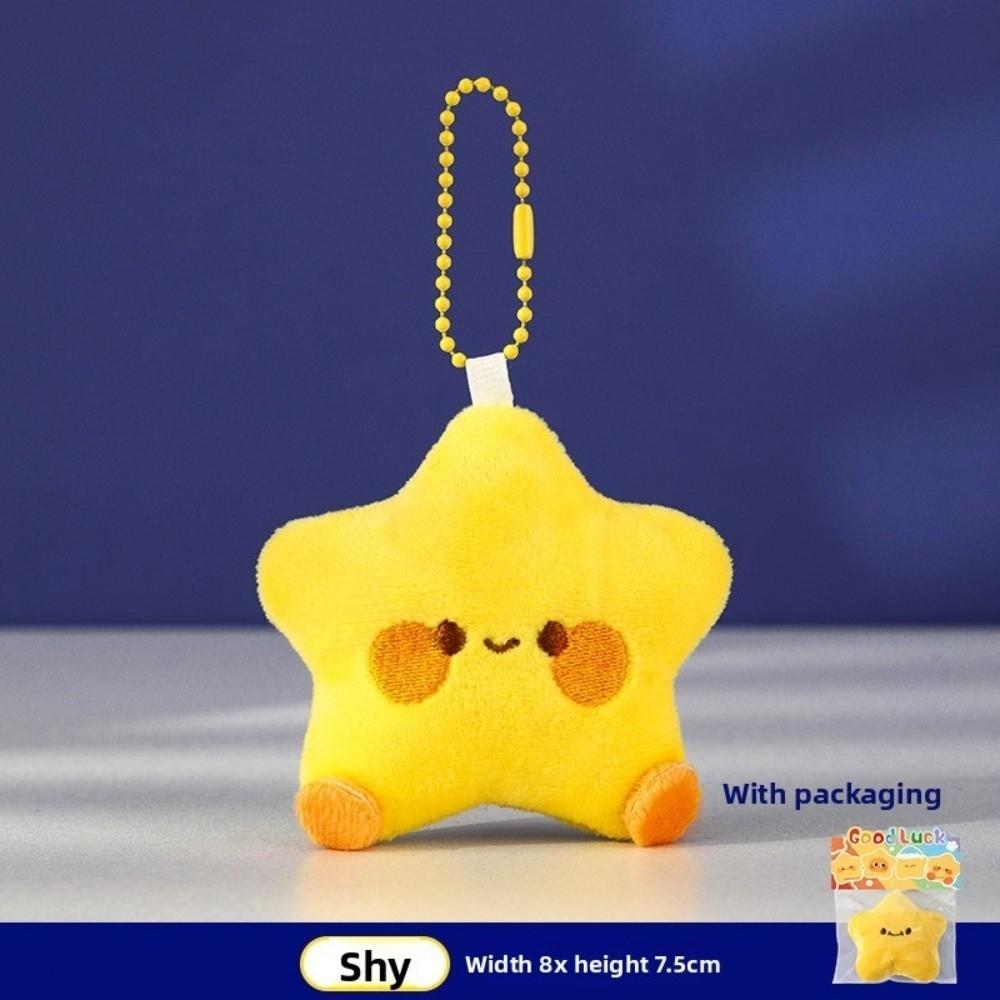 Stuffed Doll Stars Keychains Fluffy Couple Keychain Kawaii Star Plush Key Chain  Christmas Gift
