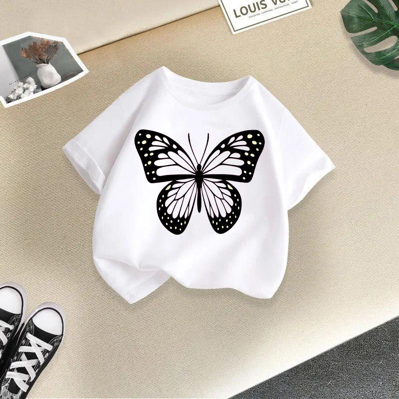 T-shirt décontracté à manches courtes pour enfants - T-shirt d'été ample pour filles avec nœud