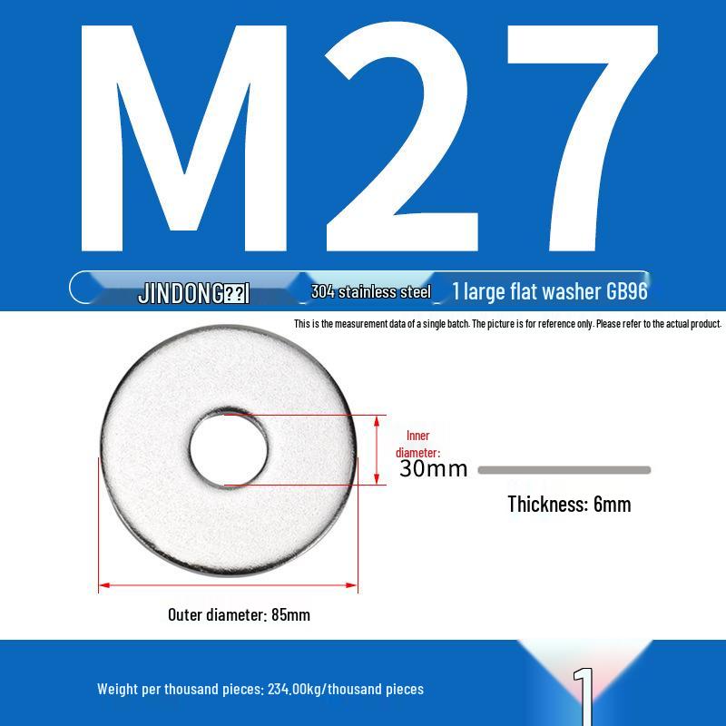 Stainless Steel 304/201/316 Oversized Thick Flat Washer Gasket Screw Washer GB97/GB96