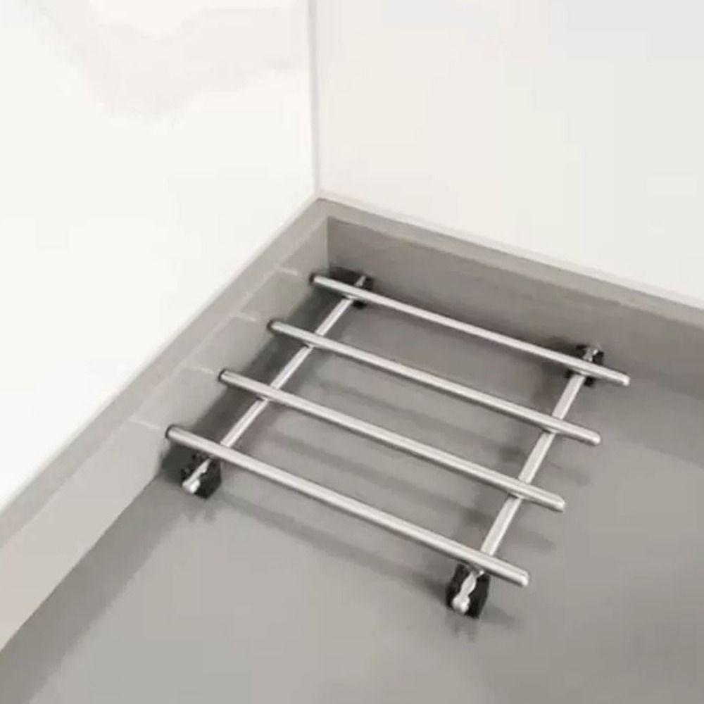 Silver Stainless Steel Trivets Non-Slip Feet Baking Pans Holder Insulation Pads  Living Room