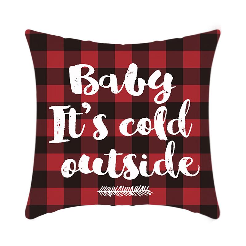 Christmas Bedside Cushion Cover Office Nap Pillow Cover Short Plush Printed Cushion Cover