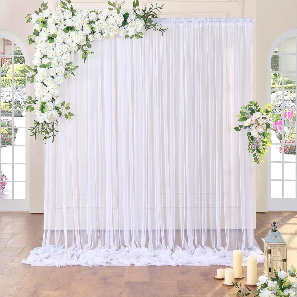 

Wrinkle Free Wedding Backdrops White Background Curtains New Photo Back Drop Wedding Party 160×250cm