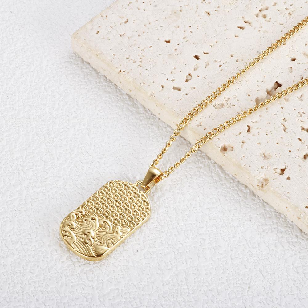 Square Pendants Delicate Stainless Steel Chain Pendant Necklace For Women Necklace