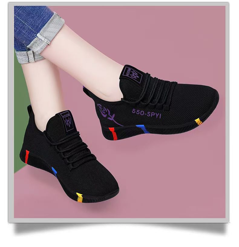 New Cloth Shoes Walking Shoes Soft Sole Non-slip Mother Sports Shoes Breathable Mesh Shoes Casual Shoes