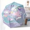 Unicorn,Sanrio Automatic Folding Umbrella Simple 8 Rib Design, Bright Cartoon Pattern, Durable Iron Frame, Suitable For Travel, Outdoor, Bea
