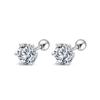 D Color White Gold Plated 2ct Moissanite Studs Earrings for Women Wedding Sparkling 100% S925 Sterling Silver Luxury Jewelry GRA