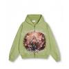 Oversized Hooded Zip-Up Sweatshirt With 3D Wing Print Streetwear Unisex Casual Top
