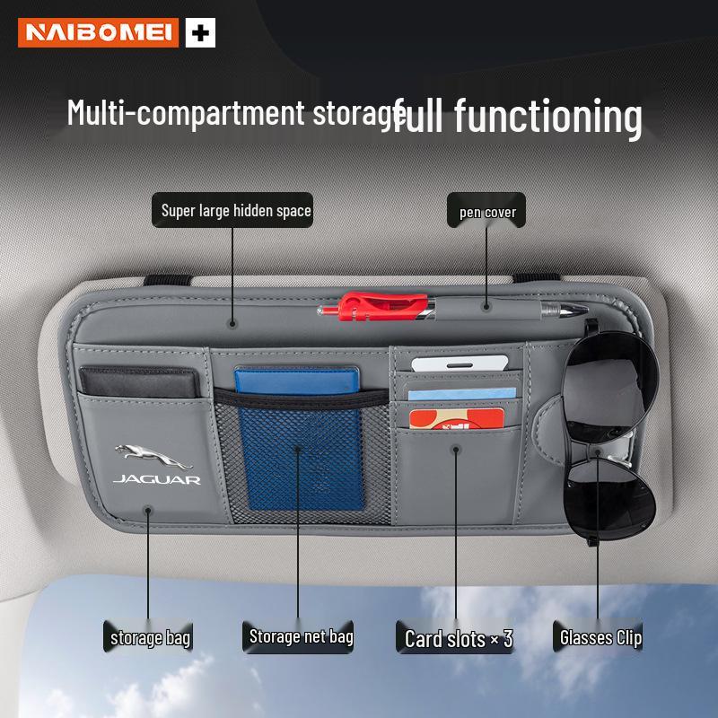 Jaguar XFL/F-PACE/XF/XEL/XJL Sonnenblenden-Aufbewahrungstasche & Brillenclip
