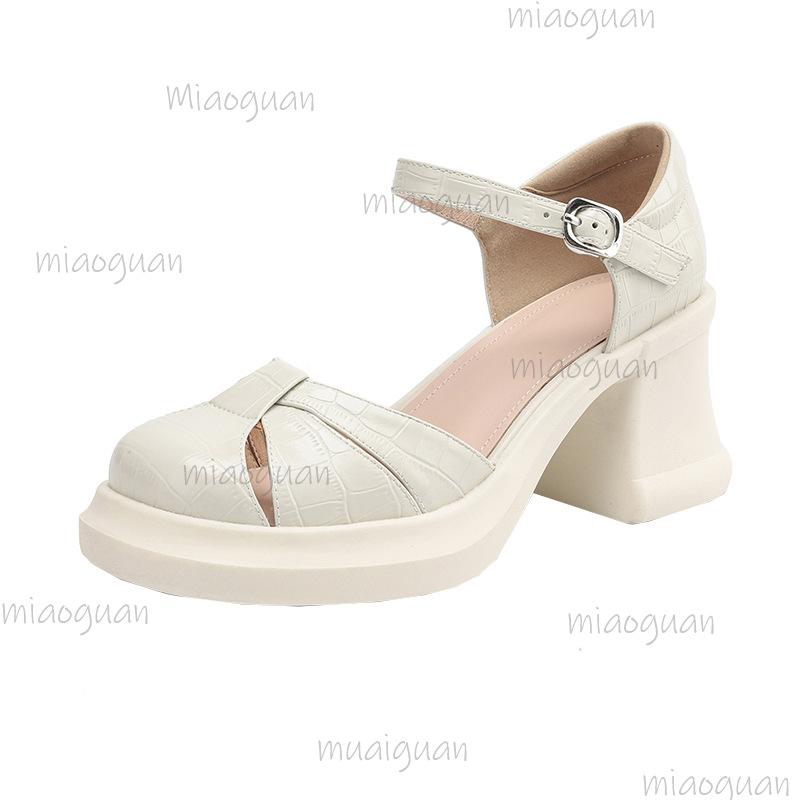 Cover Toe Sandals for Women 2025 New Summer Hollow Out Women's Shoes Thick Sole Chunky High Heeled Sandals Sandalias De Mujer