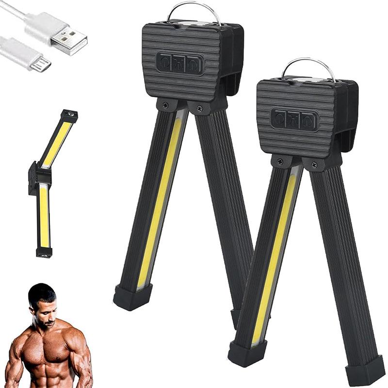 Gym Lamp for Posing,7th Gear Dimming,Portable Magnet LED Flashlight with Hanging Hook,Handheld USB Rechargeable Worklight