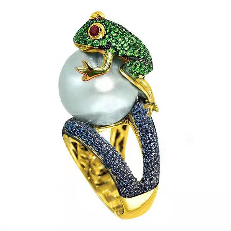 2025  Jewelry Mixed Styles Creative Lovely Frog Panda Sea Turtle Snake Animal Female Ring for Women Party Accessories