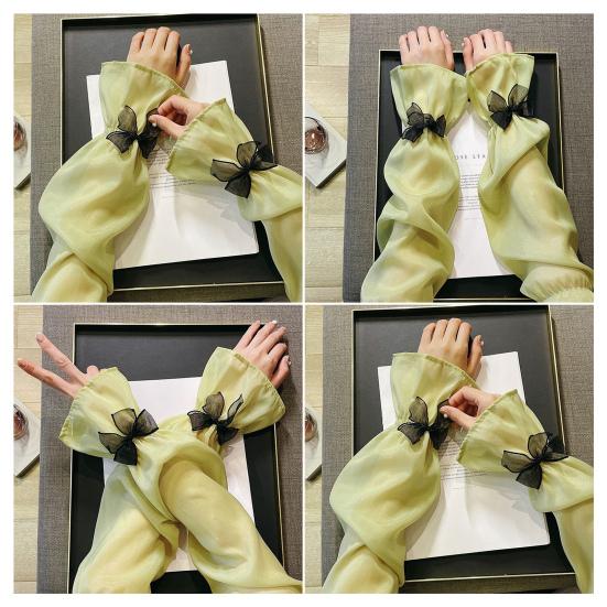 Pair Sun Protection Arm Sleeves for Women Bow Knot UV Protection Arm
