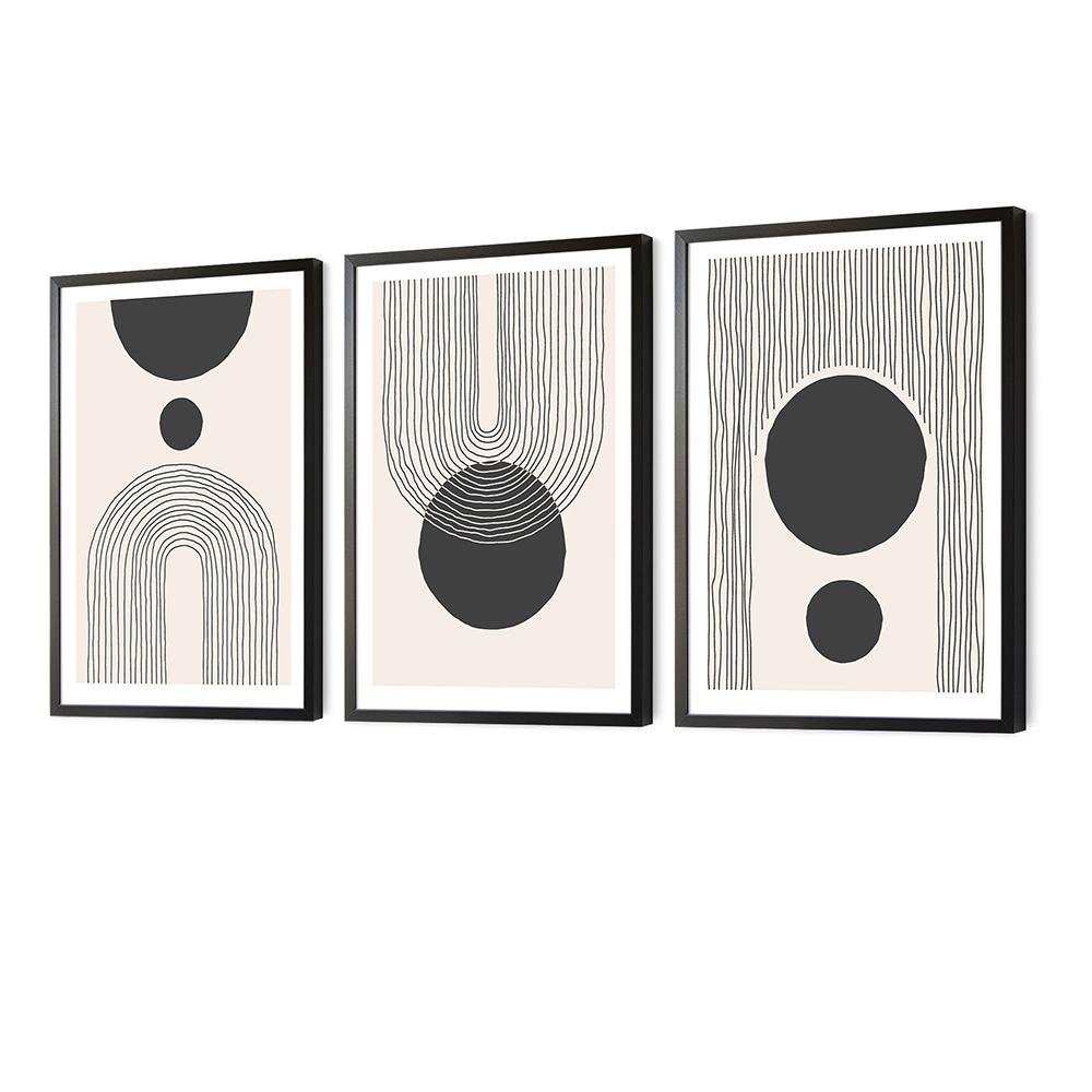 Abstract Geometric Art Print Line Drawing Poster Beige And Black Arch Canvas Painting Modern Wall Picture Living Room Home Decor
