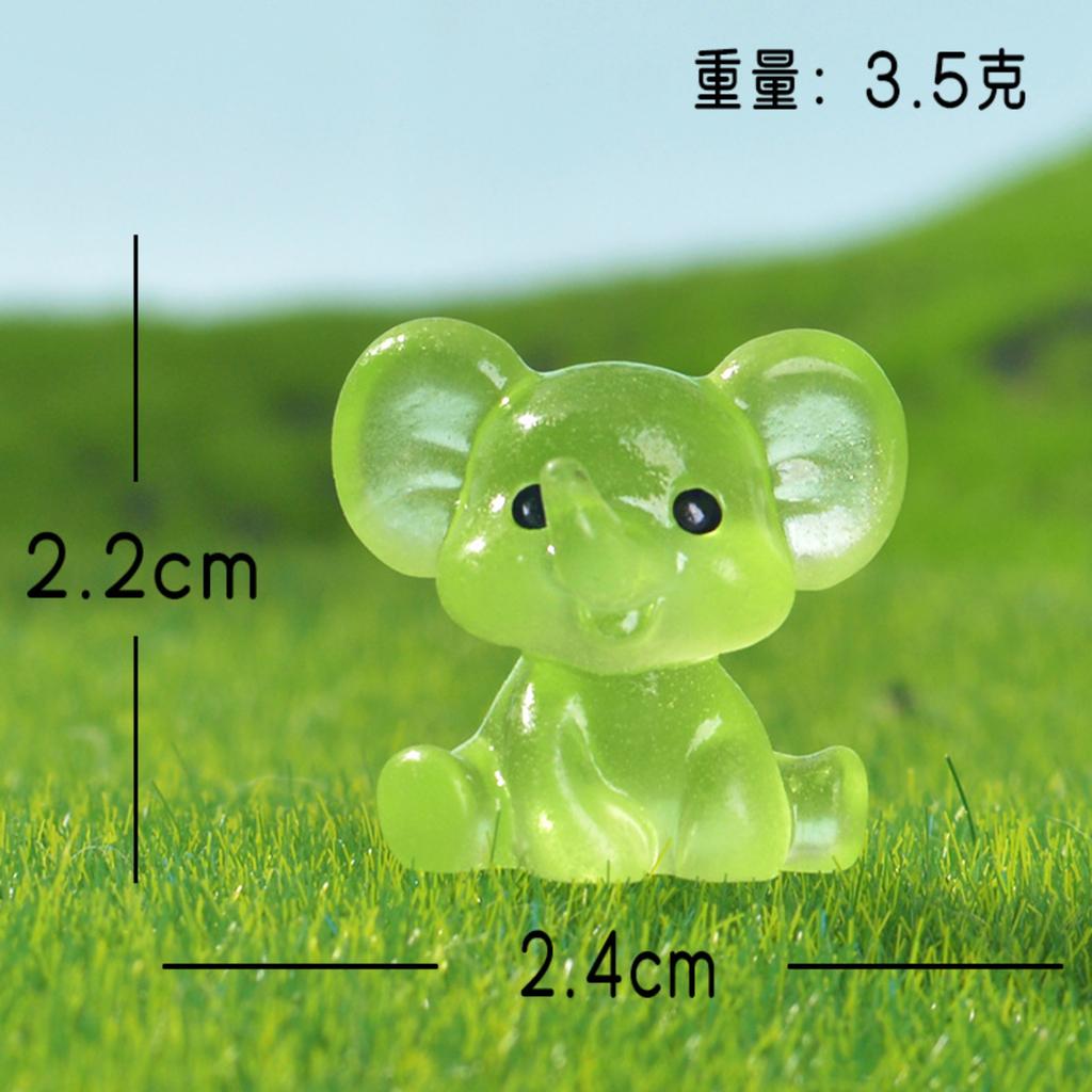 Miniature Decorative Figurines, Cartoon Figurines, Resin Crafts,  Accessories, Glow-in-the-Dark Elephant Ornaments, Desktop Decorations