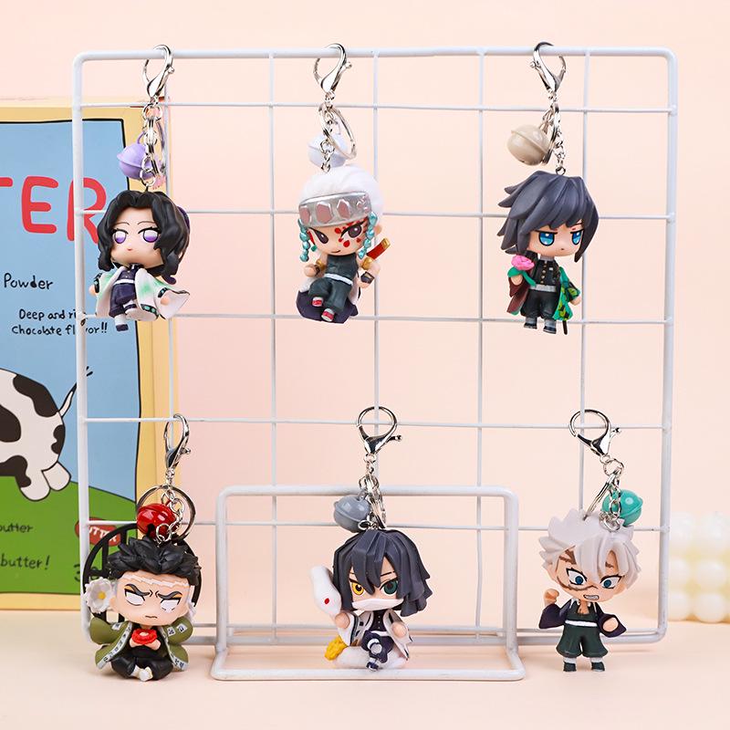 Demon Slayer Trendy Keychains: Cartoon Car Keychains & Bag Pendants