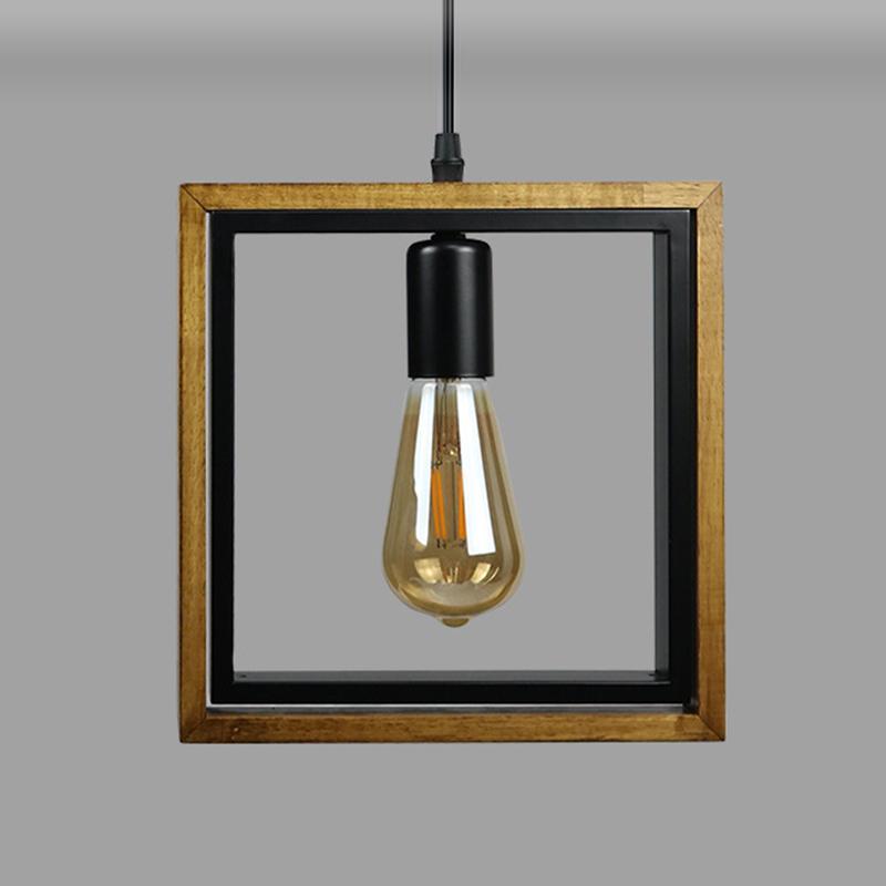 American Chandelier Lamp Retro Iron Wood Pendant Lamp Bar Restaurant lamp Creative Hanging light Household Luminaire appliance