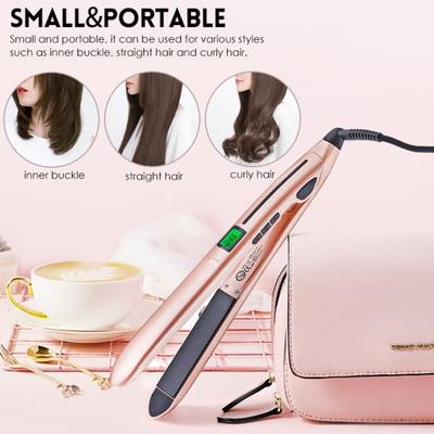 Two-In-One Temperature Regulating Hair Straightener With Temperature Display, Ceramic Oil Curling And Straightening Dual-Purpose Hair Straightener