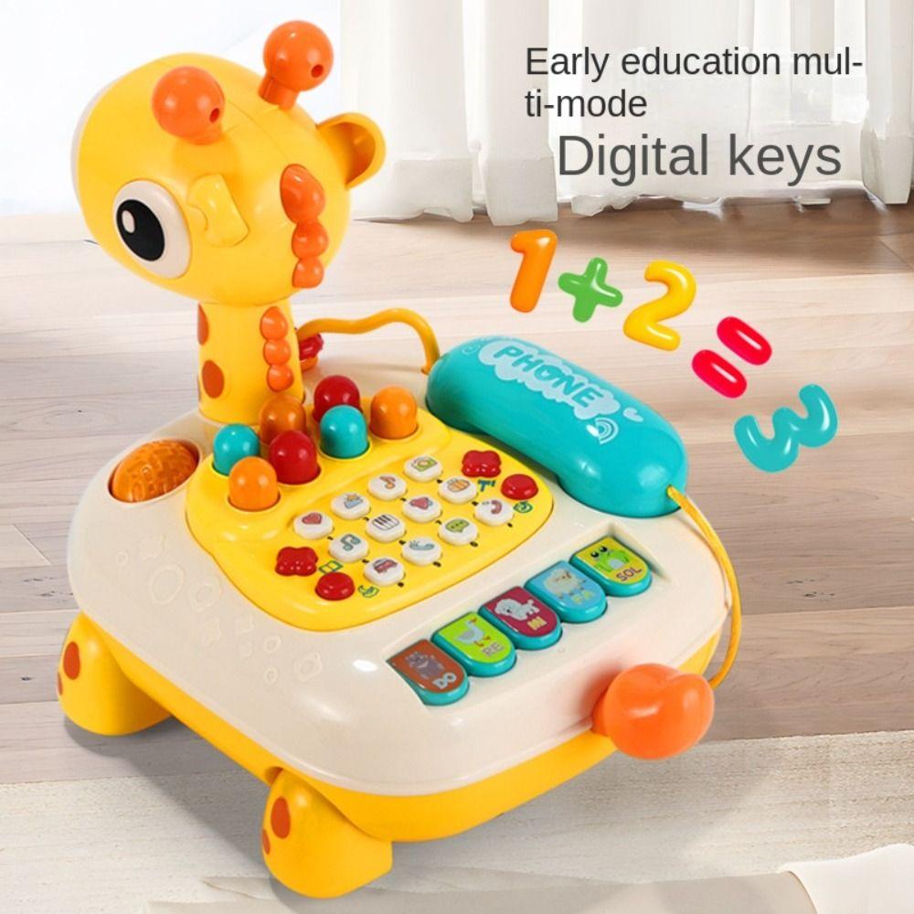 with Wheels Telephone Car Toy Elk Simulation Landline Phone Lovely Emulated Telephone Toys  Kids