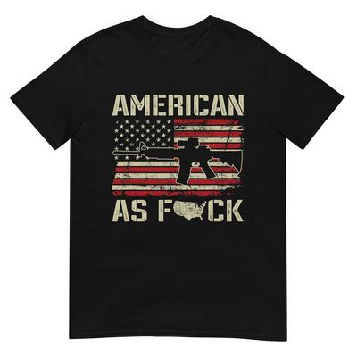 Amerikanisch Wie FCK - AR15 Gewehr Patriotisch Pro Waffenrechte USA T-Shirt