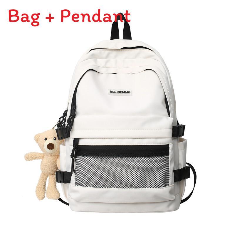 Luo Unisex College Backpack With Nylon And Trendy Printed Design For School белый