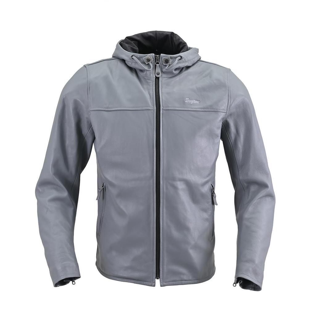 Daytona Motorcycle Leather Genuine CE Soft Protectors Routine Leather Jacket 48023 Jacket, Leather, Spring/Autumn, Certified, Included, DJ-020, Gray,